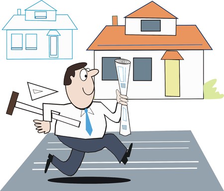 Architect designer cartoonのイラスト素材
