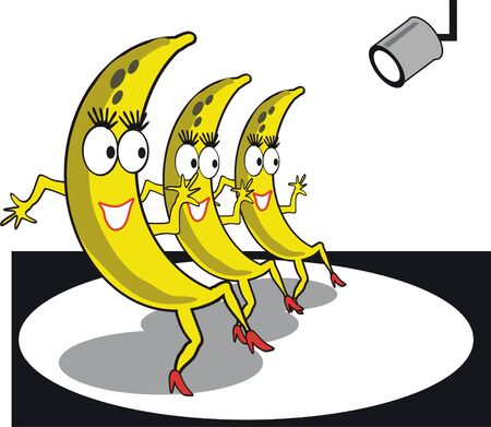 Dancing bananas cartoonのイラスト素材
