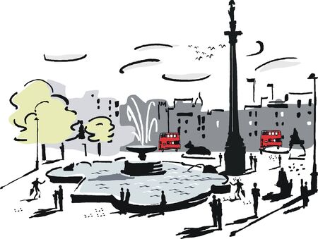 London square illustrationのイラスト素材