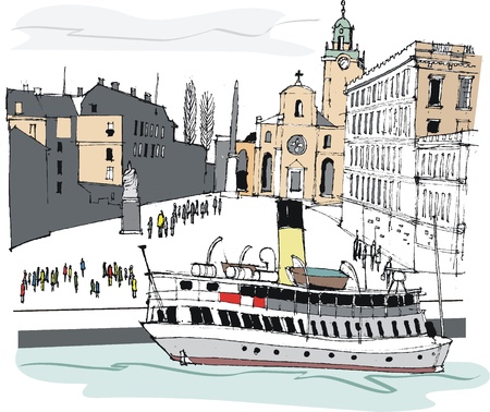 illustration of Stockholm, Swedenのイラスト素材