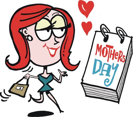 Vector cartoon of happy woman on mother's dayのイラスト素材