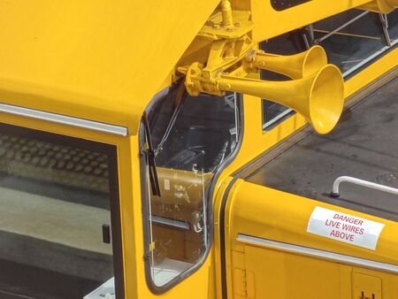 Yellow klaxon horns on train, New Zealand