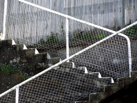 Steps and white hand rails patternの写真素材