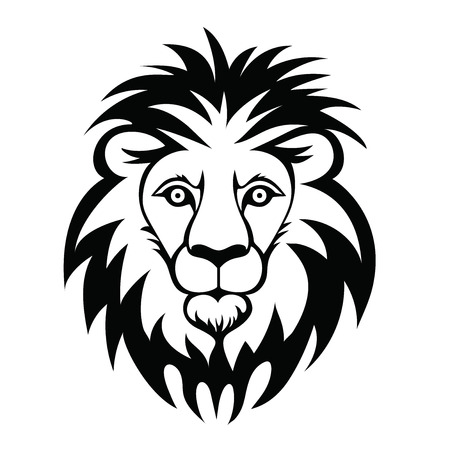 Lion head logo. Vector illustration of animal, isolated on white background.のイラスト素材
