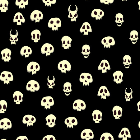 Seamless halloween pattern with skullsのイラスト素材