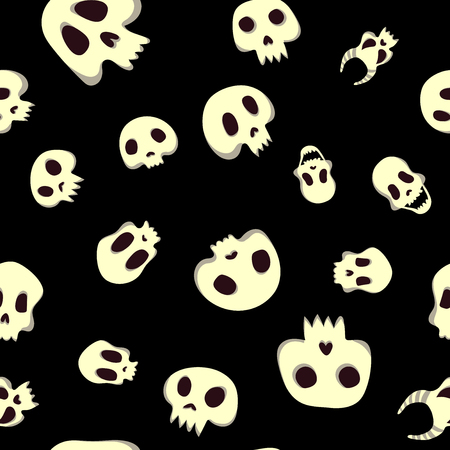 Seamless halloween pattern with skullsのイラスト素材