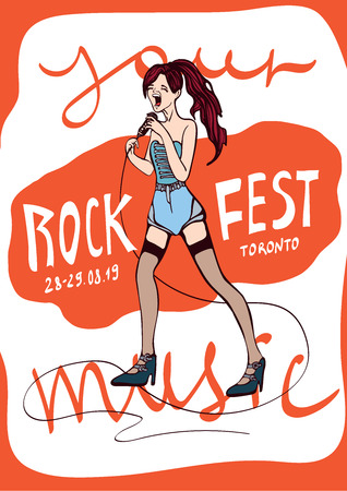 Music festival illustration.のイラスト素材