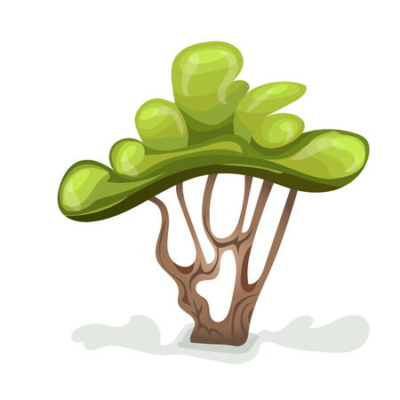 Green cartoon tree.のイラスト素材