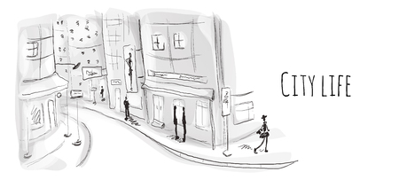 Street of the old town.のイラスト素材