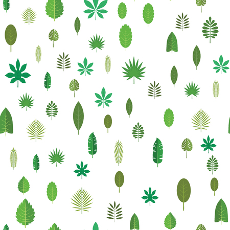 Seamless pattern with green tropical leavesのイラスト素材