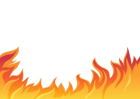 Fire flame vector illustration, isolated on white background.のイラスト素材