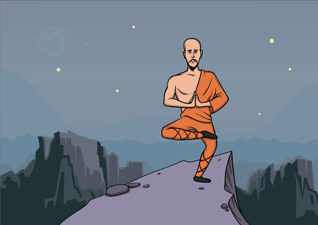 Monk master illustrationのイラスト素材