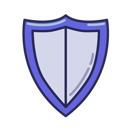 Shield icon. Line colored flat vector illustration. Isolated on white background.の写真素材