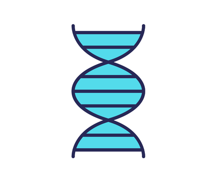 DNA icon. Line colored vector illustration. Isolated on white background.のイラスト素材