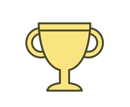 Golden cup icon, first prize. Line colored vector illustration. Isolated on white background.のイラスト素材