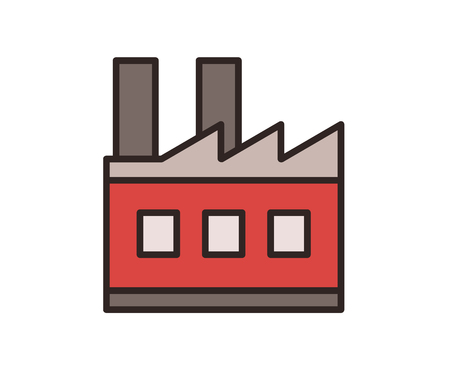 Industrial plant icon. Line colored vector illustration. Isolated on white background.のイラスト素材