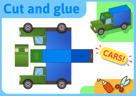Vector of Cargo truck paper model. Small - ID:112157513 - Royalty Free ...