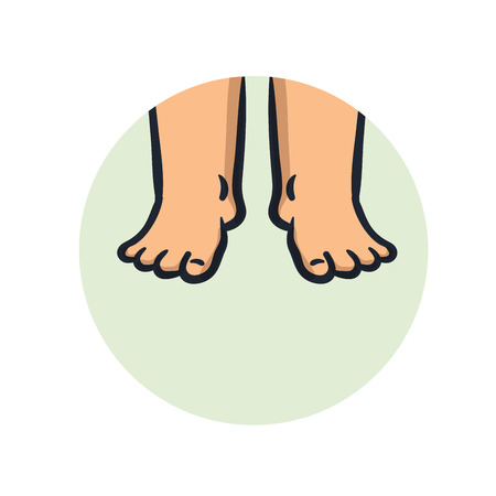 Swollen feet icon. Colorful flat vector illustration. Isolated on white background.の写真素材