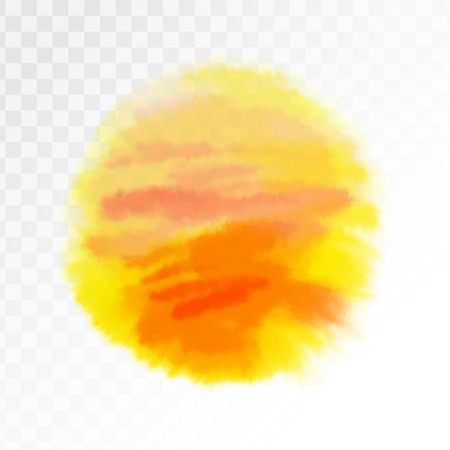 Light red and yellow watercolor spot, isolated on transparent background. Vector illustration.のイラスト素材