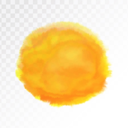 Light orange and yellow watercolor spot, isolated on transparent background. Vector illustration.のイラスト素材