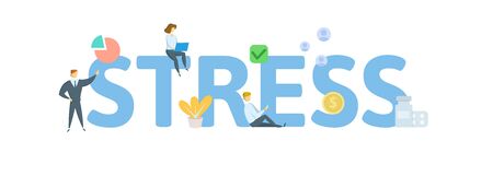 STRESS. Concept with keywords, letters and icons.のイラスト素材