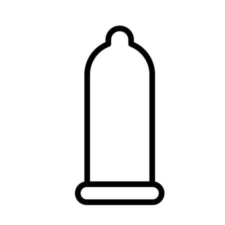 Condom, simple black and white outline icon.のイラスト素材