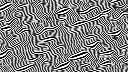 Wavy striped surface. Black and white lines with ripples effect. Vector background.のイラスト素材