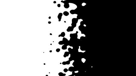The transition from black to white with uneven border line, interpenetration of colors.のイラスト素材