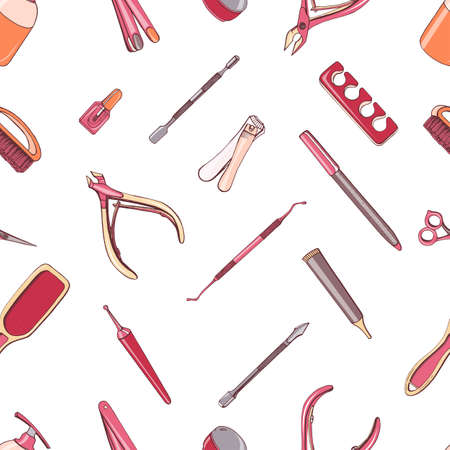 Manicure equipment pattern.のイラスト素材