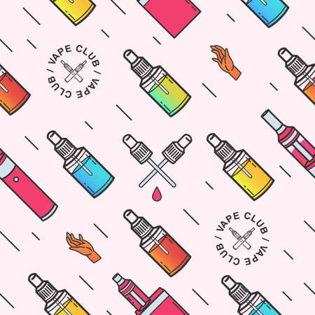 Vape seamless pattern. Background with e-cigarettes.のイラスト素材