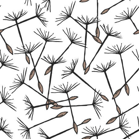 Pattern with flying dandelion seeds.のイラスト素材