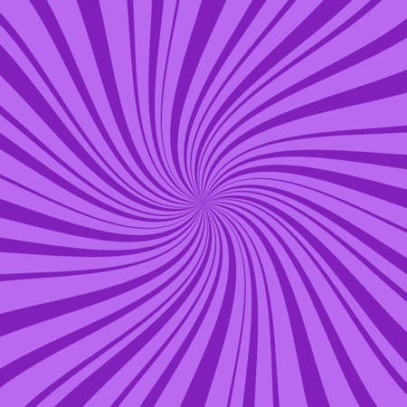 Purple square abstract background with thin and thick radial rays, lines or stripes swirling around center. Geometric backdrop with hallucination or hypnosis effect. Creative vector illustrationのイラスト素材