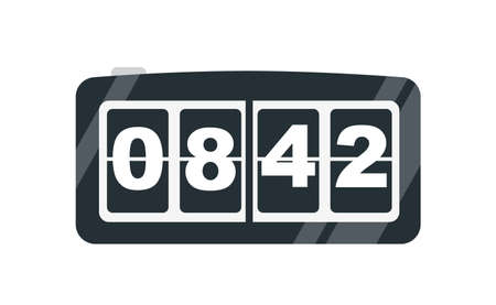 Electronic table clock flat vector illustration. Digital desk watch icon isolated on white...