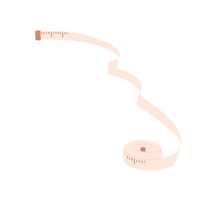 Sewing tape measure for length measurement. Rolled centimeter strip. Tailor s metric tool. Ruler for...