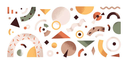 Abstract geometric shapes set. Modern minimal design elements. Trendy creative geometry figures....