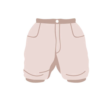 Kids shorts. Summer clothes for child. Modern casual toddlers apparel, wearing. Childish little garment for warm weather. Flat vector illustration isolated on white backgroundのイラスト素材