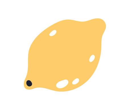 Whole lemon. Exotic tropical citrus with yellow skin. Healthy food, citron. Sour limon icon. Modern flat graphic vector illustration isolated on white backgroundのイラスト素材