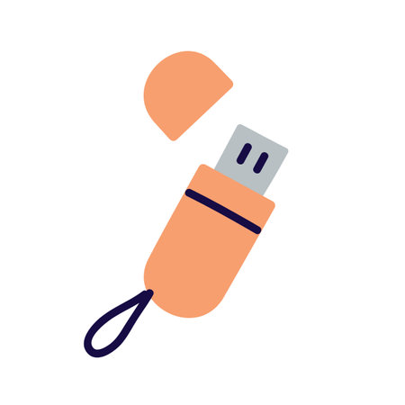 Flash drive, USB stick for data storage. Mobile thumbdrive, external device with information...
