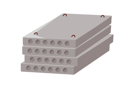 Concrete slabs stack. Construction units, materials for building industry. Industrial square objects. Flat vector illustration isolated on white backgroundのイラスト素材