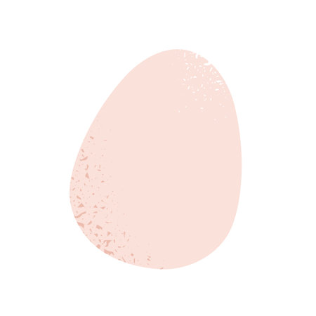Whole chicken egg in shell. Hen food in eggshell in modern style. Abstract blob, blot shape. Stylized textured flat vector illustration isolated on white backgroundのイラスト素材