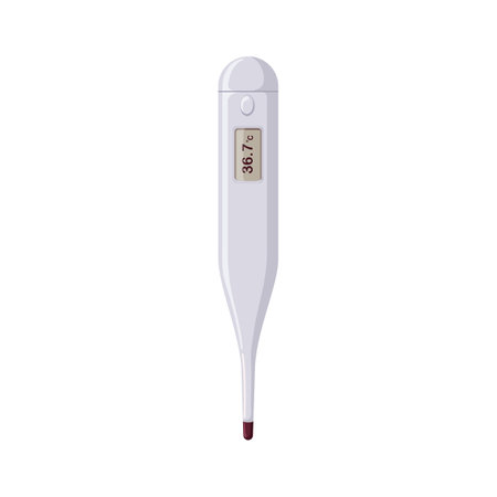Digital medical thermometer for body temperature measurement. Electronic measuring tool, health...