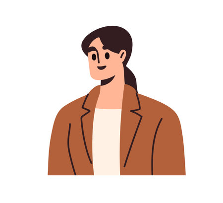 Business woman. Female office worker, employee. Manager, clerk, professional consultant. CEO, director smiling. Entrepreneur in formal jacket. Flat vector illustration isolated on white backgroundのイラスト素材
