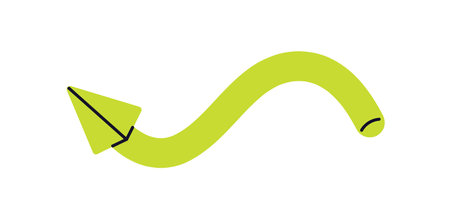 Arrow, turning back, direction. Curved pointer, pointing symbol for turn, changing action. Backward movement, navigation gaming sign, UI icon. Flat vector illustration isolated on white backgroundのイラスト素材