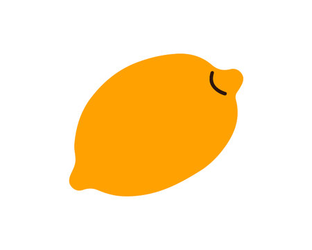 Lemon icon. Citrus fruit with yellow peel. Fresh tropical healthy sour food. Vitamin ingredient. Organic natural summer nutrition, limon. Flat vector illustration isolated on white backgroundのイラスト素材