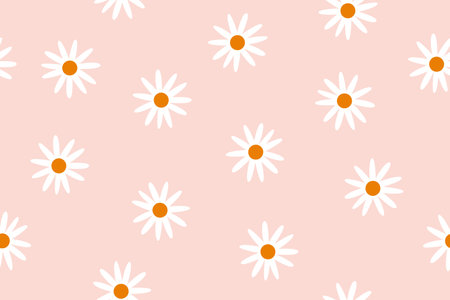Seamless floral pattern with chamomiles. Repeating print design with gentle summer daisy flowers....