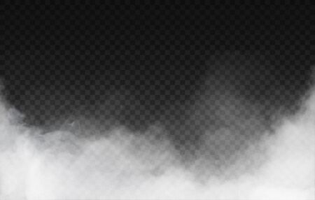 Realistic isolated smoke or fog effect. Suitable for different decoration. On a black transparent background. Vector Illustration EPS 10のイラスト素材
