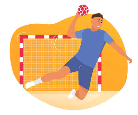 Vector ilustration - handball player.のイラスト素材