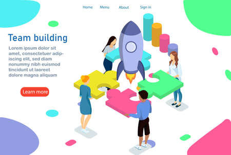 Team building and teamwork helps launch the project to new heights in the business field. Tasking and proper interaction are the secret to success.のイラスト素材