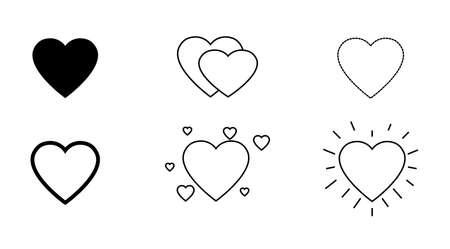 Set of heart line icons. Simple pictograms pack. Stroke vector illustration on a white background. Eps 10のイラスト素材