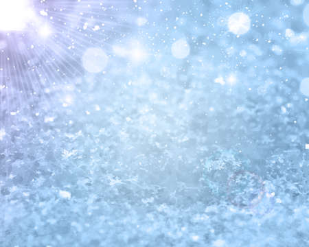 Realistic falling snow. Christmas or Winter background for greetings or advertising with place for text. Glows Frost effect Vector Illustration EPS 10 Isolatedのイラスト素材